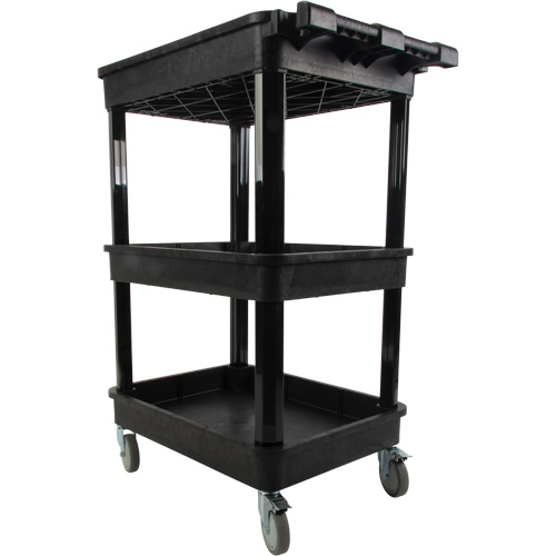 Utility Cart with Deep Lip Shelf, 3 Tiers, 19" x 39-1/2" x 28-1/4", 330 lbs. Capacity NTL Industrial
