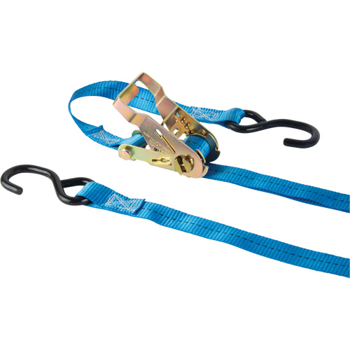Ratchet Strap, J-Hook, 1" W x 15' L, 500 lbs. (227 kg) Working Load Limit NTL Industrial