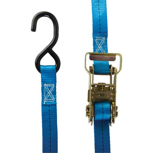 Ratchet Strap, J-Hook, 1" W x 15' L, 500 lbs. (227 kg) Working Load Limit NTL Industrial