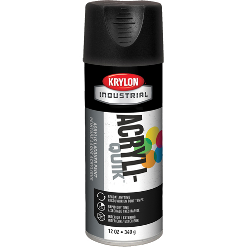 Laque industrielle Acryli-Quik, Noir, Ultra-mat, 12 oz, Canette a&eacute;rosol NTL Industrial