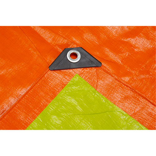 B&acirc;che tiss&eacute;e robuste haute visibilit&eacute;, Poly&eacute;thyl&egrave;ne, Vert/Orange, 16' x 20' x 12 mils NTL Industrial