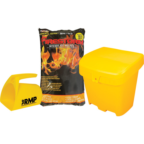 Ensemble de produit de d&eacute;glaçage intense Firestorm avec 56 sacs, Sac, 44 lb (20 kg), Point de fonte -32°C (-25°F) NTL Industrial