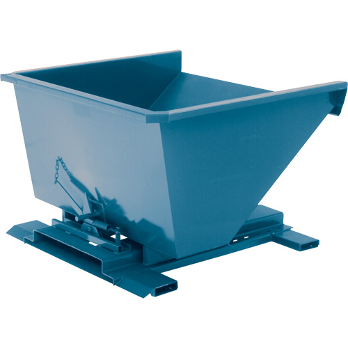 Self-Dumping Hopper, Steel, 3/4 cu.yd., Blue NTL Industrial