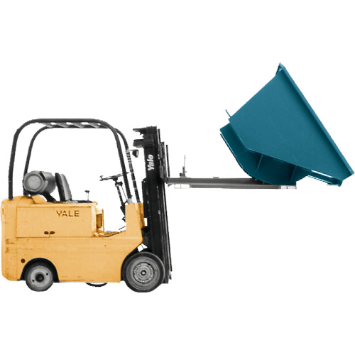 Self-Dumping Hopper, Steel, 3/4 cu.yd., Blue NTL Industrial