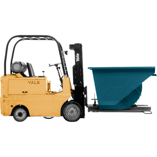 Self-Dumping Hopper, Steel, 3/4 cu.yd., Blue NTL Industrial