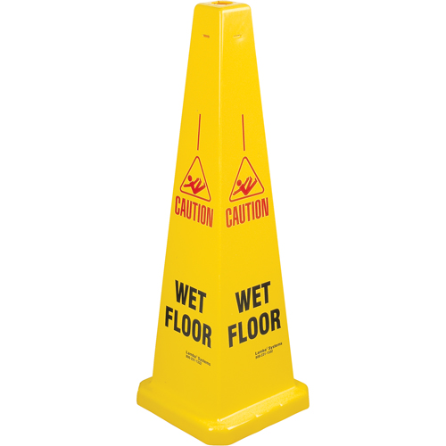 "Wet Floor" Lamba Traffic Cones, English with Pictogram NTL Industrial