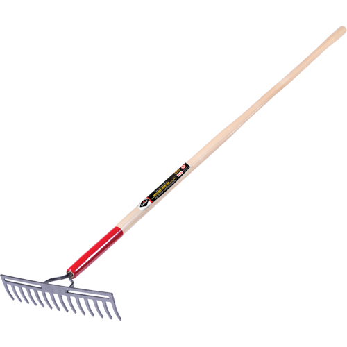 Pro Double Back Level Rake, Ashwood Handle, 13-3/4" W, Tempered Steel Blade, 14 Tines NTL Industrial