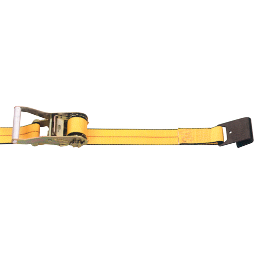 Ratchet Straps, Flat Hook, 2" W x 30' L, 3335 lbs. (1513 kg) Working Load Limit NTL Industrial
