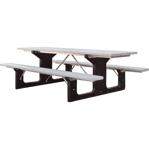 Recycled Plastic Picnic Tables, 6' L x 61-1/2" W, Grey NTL Industrial