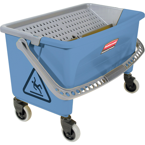Seau pour vadrouille de finition en microfibres, Capacit&eacute; de 10.75 gal. US (43 pintes), Bleu NTL Industrial