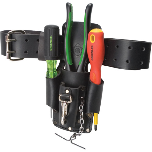 Poche pour ceinture porte-outils, Porte-outil multiple, Cuir, 4 Poches NTL Industrial