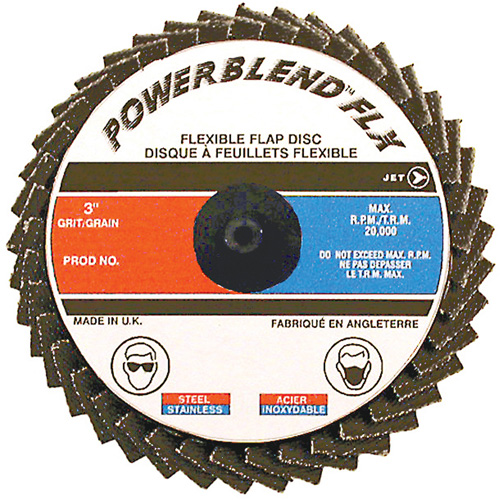 POWERBLEND FLX Roll-on Flap Disc, 2" x Type R, Z40 Grit, Zirconia Alumina NTL Industrial