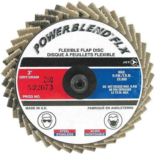 Powerblend FLX Roll-On Flap Disc, 3" x 60 Grit, Zirconia Alumina NTL Industrial