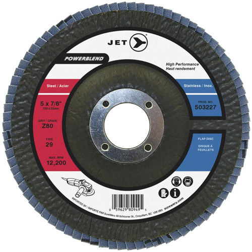 PowerBlend Flap Disc, 7" x 7/8", Type 29, Z40 Grit, Zirconia Alumina NTL Industrial