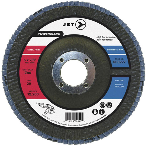 PowerBlend Flap Disc, 7" x 7/8", Type 29, Z80 Grit, Zirconia Alumina NTL Industrial
