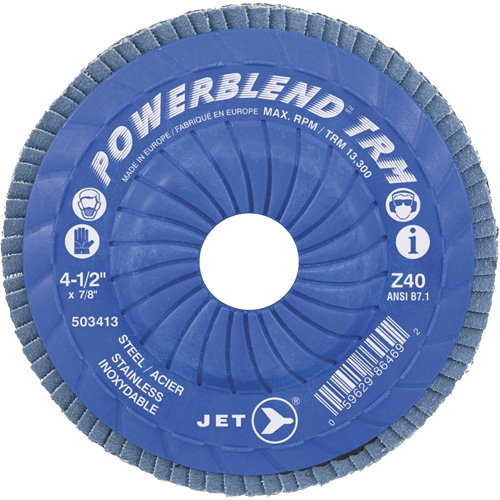 POWERBLEND TRM Trimmable Flap Disc, 5" x 7/8", Type 29, Z60 Grit, Zirconia Alumina NTL Industrial