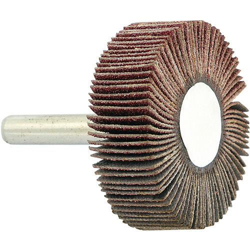 Shaft Mounted Flapwheel, 80 Grit, 1-1/2" x 1/2" x 1/4" NTL Industrial