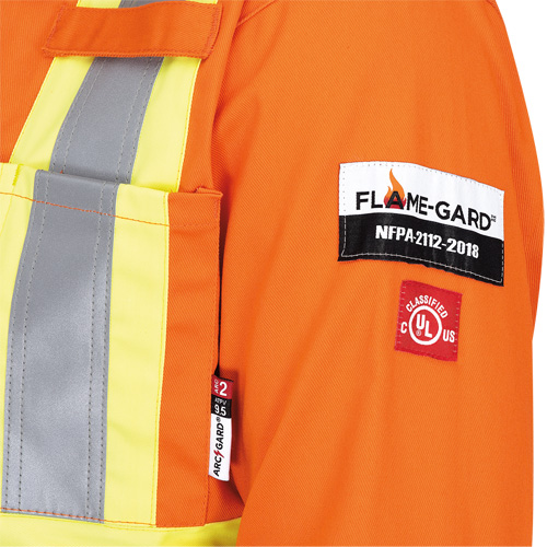 5555 High Visibility FR Rated & Arc Rated Safety Coveralls, Size 36, High Visibility Orange, 11 cal/cm² NTL Industrial