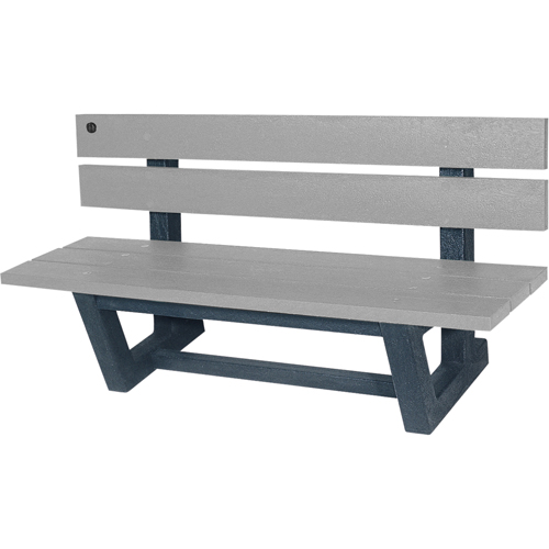 Bancs de parc d'ext&eacute;rieur, Plastique recycl&eacute;, 72" lo x 23-3/16" la x 29-13/16" h, Gris NTL Industrial