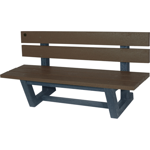 Bancs de parc d'ext&eacute;rieur, Plastique recycl&eacute;, 60" lo x 22-13/16" la x 29-13/16" h, Ombre NTL Industrial