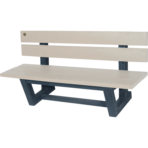 Bancs de parc d'ext&eacute;rieur, Plastique recycl&eacute;, 60" lo x 22-13/16" la x 29-13/16" h, Sable NTL Industrial