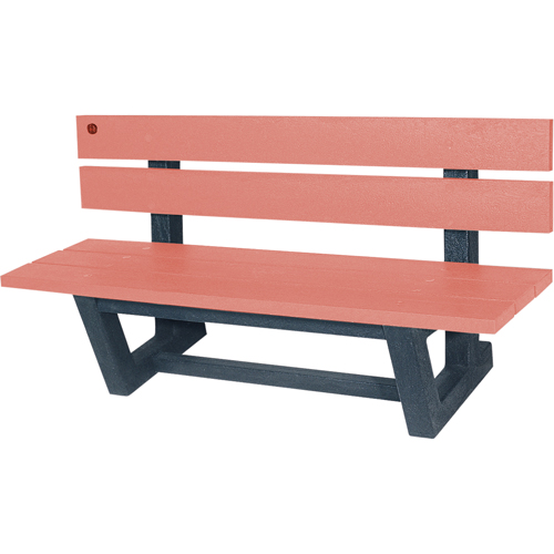 Outdoor Park Benches, Recycled Plastic, 60" L x 22-13/16" W x 29-13/16" H, Redwood NTL Industrial