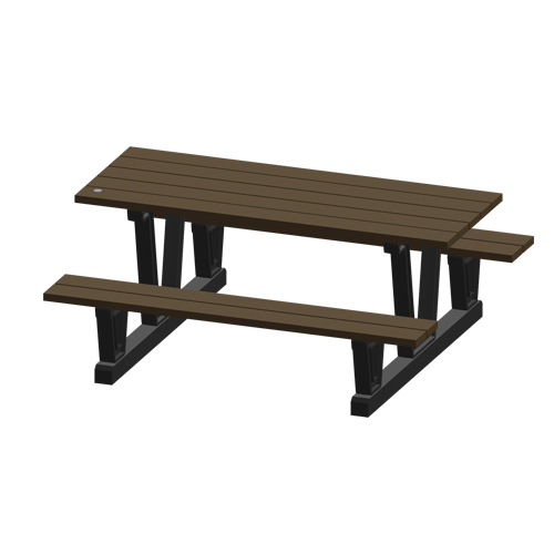 Tables de pique-nique d'ext&eacute;rieur en plastique recycl&eacute;, 72" lo x 60-5/16" la, Noyer NTL Industrial