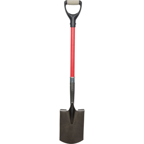 Heavy-Duty Shovels, Fibreglass, Carbon Steel Blade, D-Grip Handle, 30-1/2" Long NTL Industrial