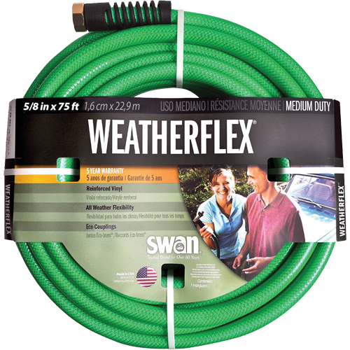 Boyaux d'arrosage pour travaux moyens Weatherflex , Vinyle, 5/8" dia x 75' NTL Industrial