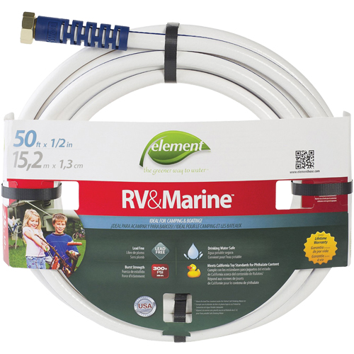 Boyaux d'arrosage pour bateaux et VR Element , PVC, 1/2" dia x 50' NTL Industrial