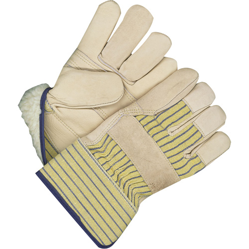 Classic Fitter Gloves with Patch Palm, One Size, Grain Cowhide Palm, Acrylic-Pile Inner Lining NTL Industrial