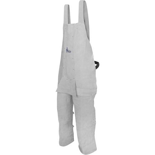 Leather Welding Apron, Split-Leg Bib, Pearl Grey NTL Industrial