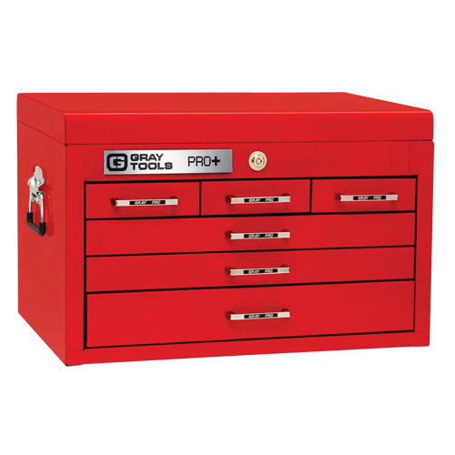 PRO+ Series Top Chest, 26" W, 6 Drawers, Red NTL Industrial