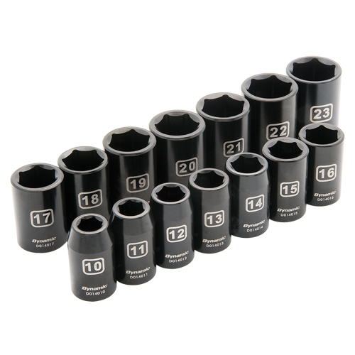 Metric Socket Set, 14 Pcs, Impact, 1/2" Drive Size NTL Industrial