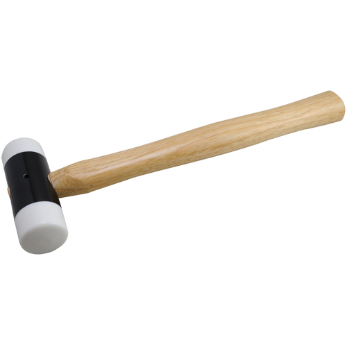 Soft-Face Hammer, 14 oz. Head Weight, Plain Face, Wood Handle, 11-5/8" L NTL Industrial