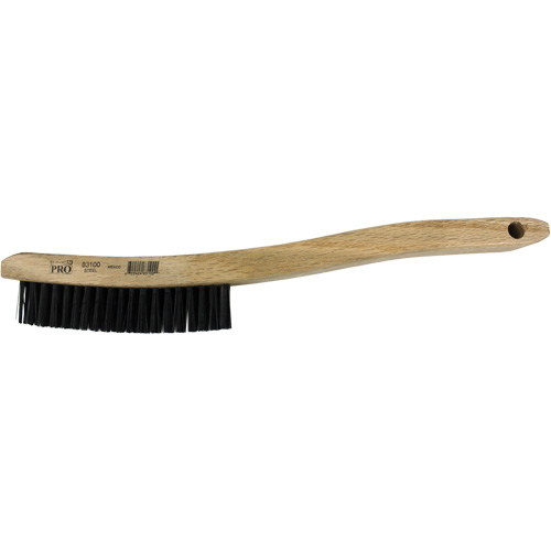Economy Curved Handle Scratch Brush, Brass, 3 x 19 Wire Rows, 13-3/4" Long NTL Industrial