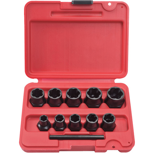 PROTO&reg; Bolt Extractor Socket Set, 10 Pcs, 1/4" Drive Size NTL Industrial