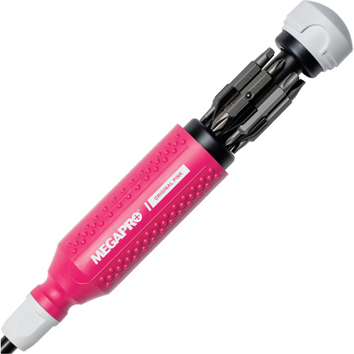 Original Pink 15-in-1 Multi-Bit Screwdriver, 8-37/50" L, Textured Handle NTL Industrial