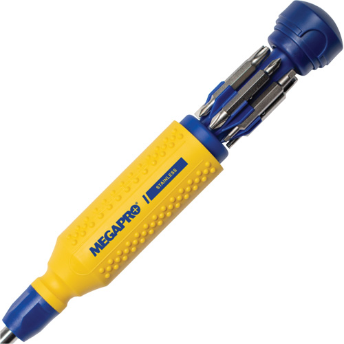 Original Stainless Steel 15-in-1 Multi-Bit Screwdriver, 8-37/50" L, Textured Handle NTL Industrial