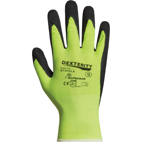 Dexterity&reg; Coated Gloves, 10, Latex Coating, 13 Gauge, Polyester Shell NTL Industrial
