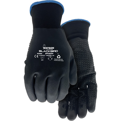 Stealth Blackbird Coated Gloves, X-Large, Microfoam Nitrile Coating, 15 Gauge, Polyester Shell NTL Industrial