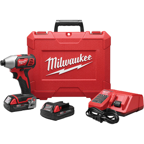 Trousse de tournevis &agrave; percussion hexagonal M18, 1/4", 1500 lb-po Couple max., 18 V, Lithium-ion NTL Industrial