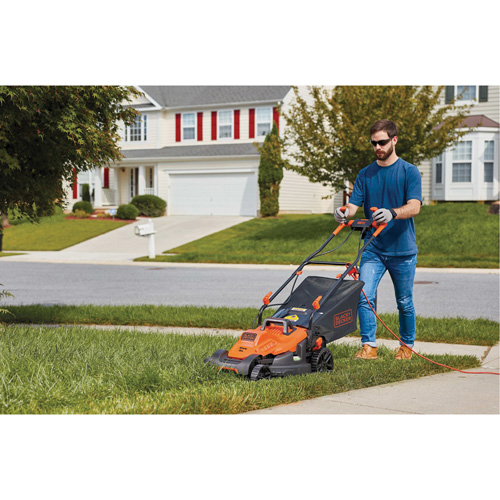 Lawn Mower with Comfort Grip Handle, Push Walk-Behind, Electric, 15" Cutting Width NTL Industrial