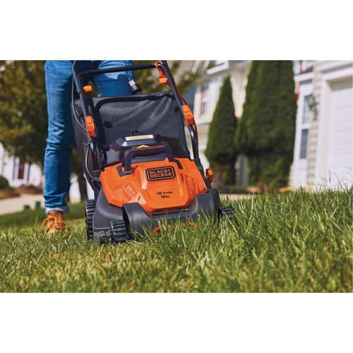 Lawn Mower with Comfort Grip Handle, Push Walk-Behind, Electric, 15" Cutting Width NTL Industrial