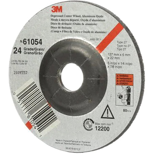 Depressed Centre Grinding Wheel, 5" x 27, Aluminum Oxide NTL Industrial