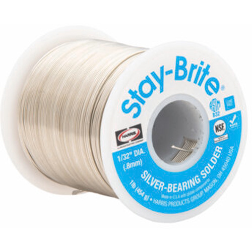 Stay-Brite&reg; Solders, Lead-Free, 96% Tin 4% Silver, Solid Core, 0.125" Dia. NTL Industrial