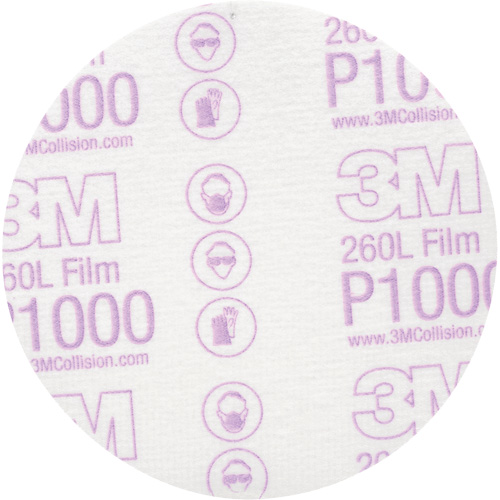 Disque de finition en pellicule Hookit, dia 5", Grain P1000, Oxyde d'aluminium NTL Industrial