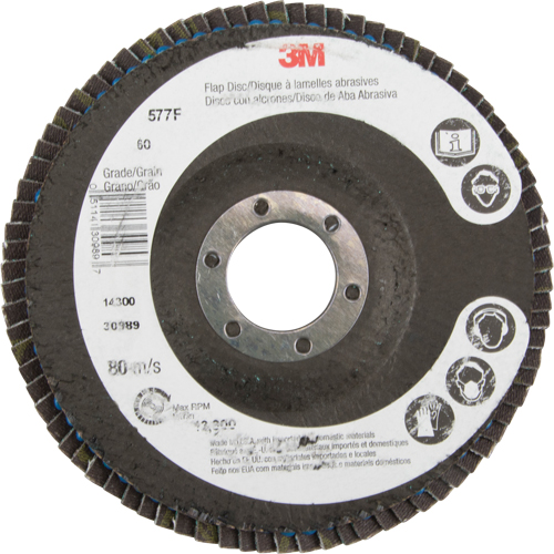 Disques &agrave; lamelles 577F, 4-1/2" x 7/8", Type 29, Grain 60, Zirconium NTL Industrial