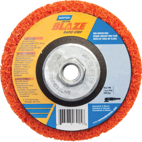 Blaze Rapid Strip Non-Woven Depressed Center Disc - 4-1/2", 4-1/2" Dia., Coarse Grit NTL Industrial