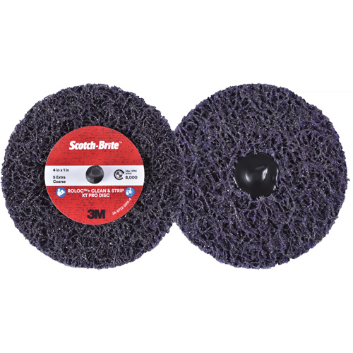 Scotch-Brite Roloc+ Clean & Strip XT Pro Disc, 4" Dia., Extra Coarse Grit, Silicon Carbide NTL Industrial